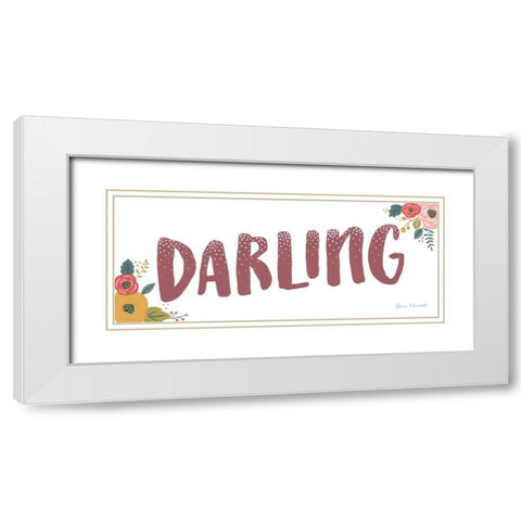 Darling White Modern Wood Framed Art Print with Double Matting by Marshall, Laura