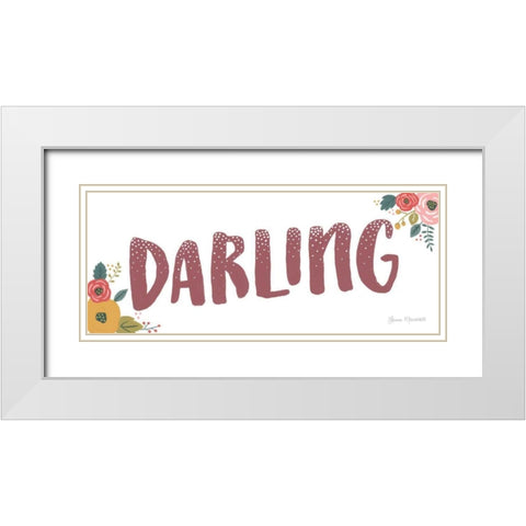 Darling White Modern Wood Framed Art Print with Double Matting by Marshall, Laura