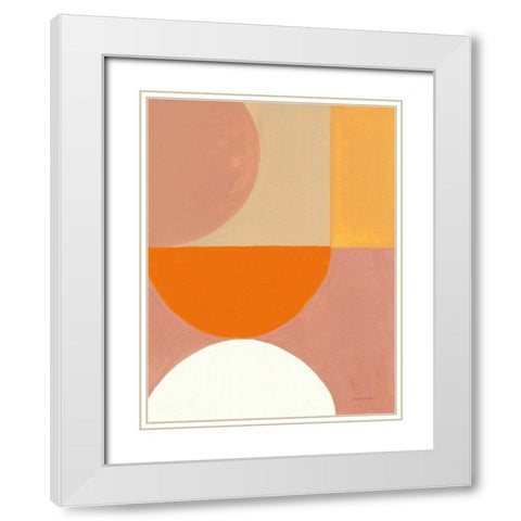 Retro Abstract V Bright White Modern Wood Framed Art Print with Double Matting by Nai, Danhui