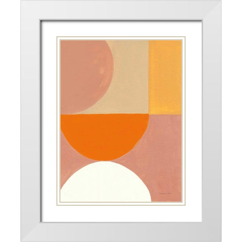 Retro Abstract V Bright White Modern Wood Framed Art Print with Double Matting by Nai, Danhui