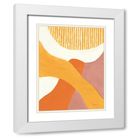 Retro Abstract VI Bright White Modern Wood Framed Art Print with Double Matting by Nai, Danhui