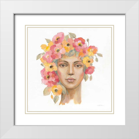 International Woman I White Modern Wood Framed Art Print with Double Matting by Vassileva, Silvia