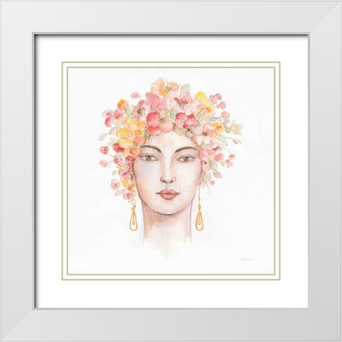 International Woman III White Modern Wood Framed Art Print with Double Matting by Vassileva, Silvia