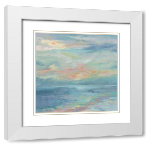 June Morning by the Sea White Modern Wood Framed Art Print with Double Matting by Vassileva, Silvia