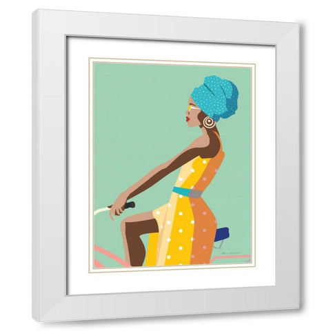 Summer Girl II White Modern Wood Framed Art Print with Double Matting by Escalante, Omar