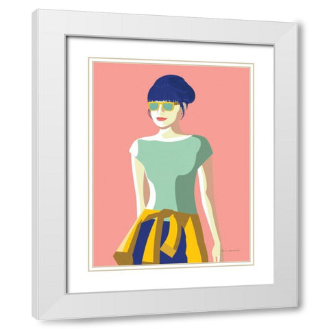 Summer Girl IV White Modern Wood Framed Art Print with Double Matting by Escalante, Omar