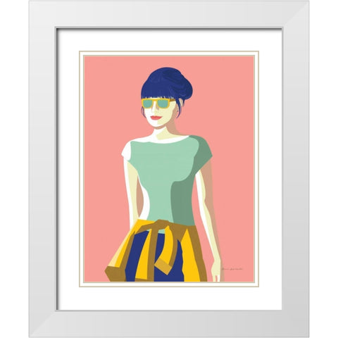 Summer Girl IV White Modern Wood Framed Art Print with Double Matting by Escalante, Omar