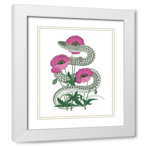 Natural Beauty II Pink Flower White Modern Wood Framed Art Print with Double Matting by Wild Apple Portfolio