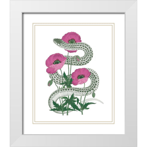 Natural Beauty II Pink Flower White Modern Wood Framed Art Print with Double Matting by Wild Apple Portfolio