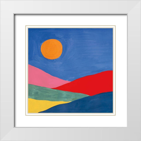 Desert Landscape I White Modern Wood Framed Art Print with Double Matting by Zaman, Farida