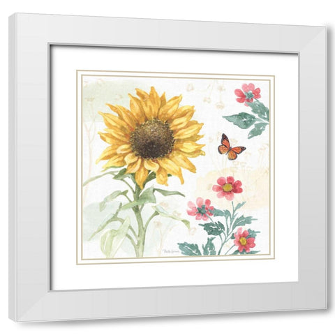 Sunflower Splendor V White Modern Wood Framed Art Print with Double Matting by Grove, Beth