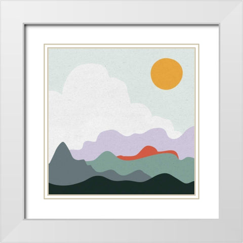 Mountainous I White Modern Wood Framed Art Print with Double Matting by Miller, Sara Zieve