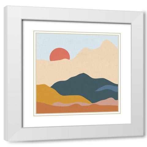 Mountainous II White Modern Wood Framed Art Print with Double Matting by Miller, Sara Zieve