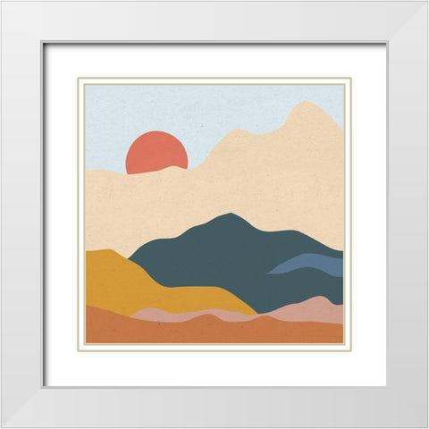 Mountainous II White Modern Wood Framed Art Print with Double Matting by Miller, Sara Zieve
