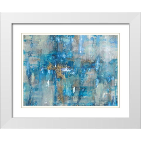 Lapis Lazuli White Modern Wood Framed Art Print with Double Matting by Nai, Danhui