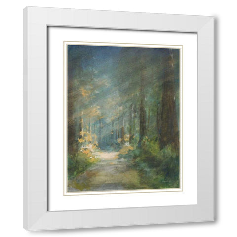 Sun Soaked Redwoods White Modern Wood Framed Art Print with Double Matting by Nai, Danhui