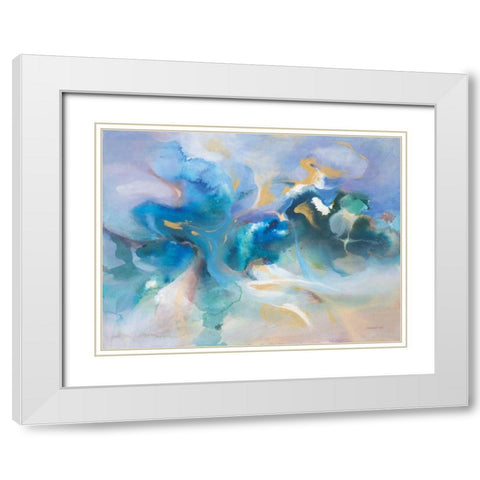 Turbulence White Modern Wood Framed Art Print with Double Matting by Nai, Danhui