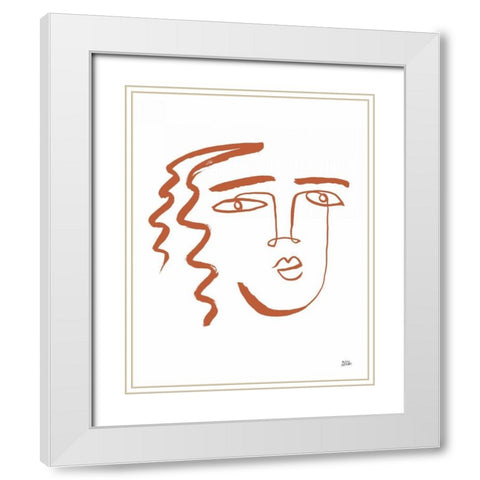 Making Faces V Terracotta White Modern Wood Framed Art Print with Double Matting by Averinos, Melissa