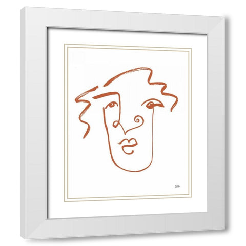 Making Faces VIII Terracotta White Modern Wood Framed Art Print with Double Matting by Averinos, Melissa