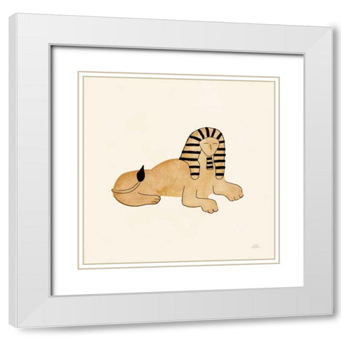 World Traveler Sphinx White Modern Wood Framed Art Print with Double Matting by Marshall, Laura
