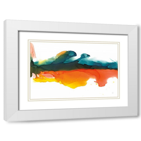 Hills White Modern Wood Framed Art Print with Double Matting by Paschke, Chris