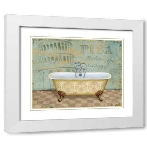 Voyage Romantique Bath II White Modern Wood Framed Art Print with Double Matting by Brissonnet, Daphne