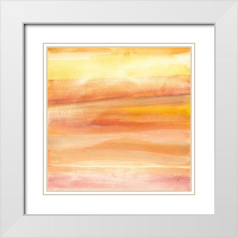 Golden Sands I White Modern Wood Framed Art Print with Double Matting by Paschke, Chris