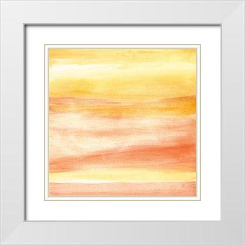 Golden Sands II White Modern Wood Framed Art Print with Double Matting by Paschke, Chris