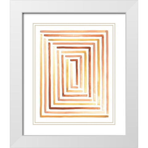 Desert Sunset II White Modern Wood Framed Art Print with Double Matting by Marshall, Laura