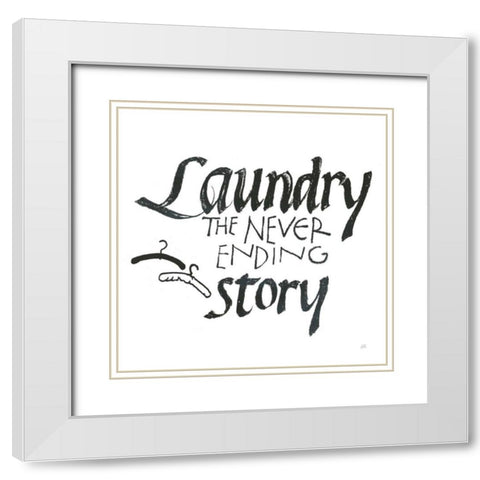 Laundry Room II White White Modern Wood Framed Art Print with Double Matting by Paschke, Chris