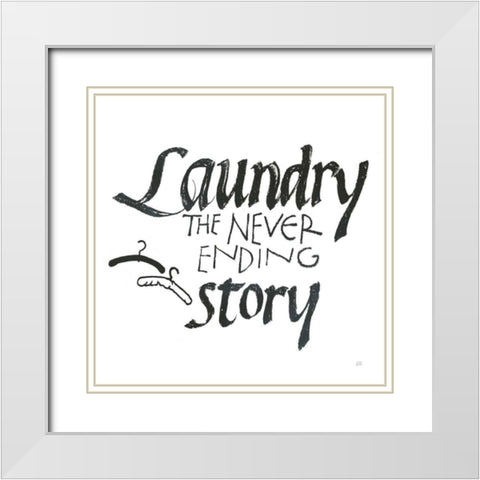 Laundry Room II White White Modern Wood Framed Art Print with Double Matting by Paschke, Chris