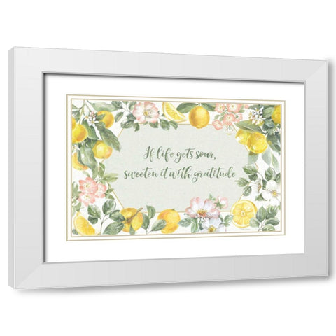 Citrus Charm I White Modern Wood Framed Art Print with Double Matting by Grove, Beth