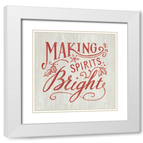 White and Bright Christmas I on Wood White Modern Wood Framed Art Print with Double Matting by Nai, Danhui