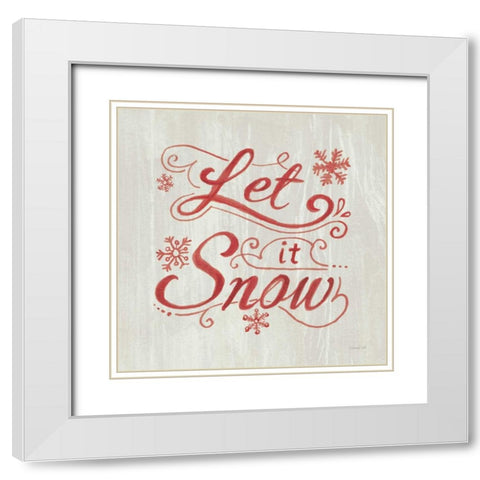 White and Bright Christmas III on Wood White Modern Wood Framed Art Print with Double Matting by Nai, Danhui