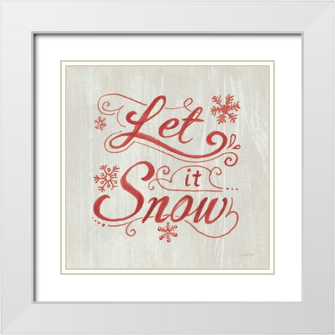 White and Bright Christmas III on Wood White Modern Wood Framed Art Print with Double Matting by Nai, Danhui