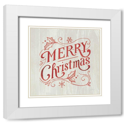 White and Bright Christmas IV on Wood White Modern Wood Framed Art Print with Double Matting by Nai, Danhui