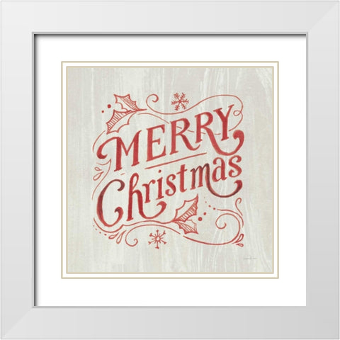 White and Bright Christmas IV on Wood White Modern Wood Framed Art Print with Double Matting by Nai, Danhui