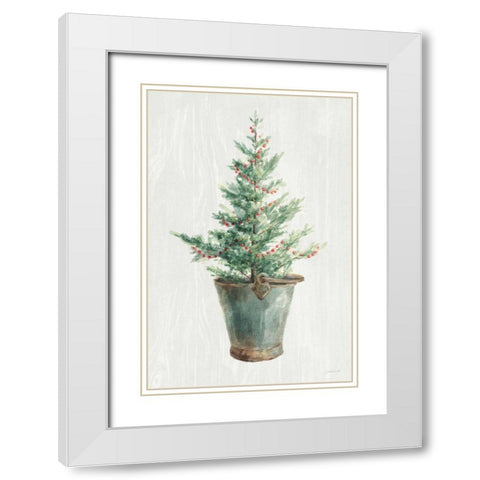 White and Bright Christmas Tree I White Modern Wood Framed Art Print with Double Matting by Nai, Danhui