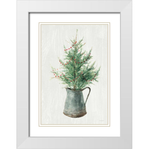 White and Bright Christmas Tree II White Modern Wood Framed Art Print with Double Matting by Nai, Danhui