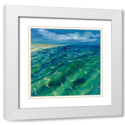 Sunny Sea Reflections White Modern Wood Framed Art Print with Double Matting by Vassileva, Silvia