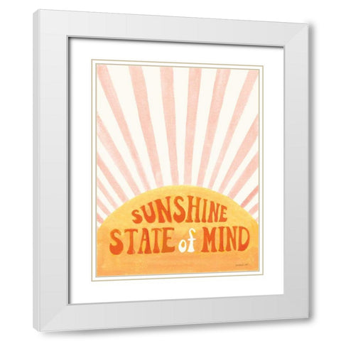 Sunshine Mind White Modern Wood Framed Art Print with Double Matting by Nai, Danhui