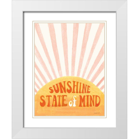 Sunshine Mind White Modern Wood Framed Art Print with Double Matting by Nai, Danhui