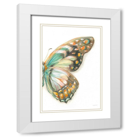 Fragile Wings II White Modern Wood Framed Art Print with Double Matting by Nai, Danhui