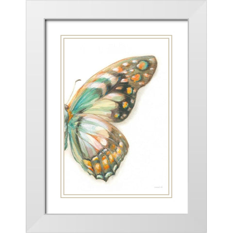 Fragile Wings II White Modern Wood Framed Art Print with Double Matting by Nai, Danhui
