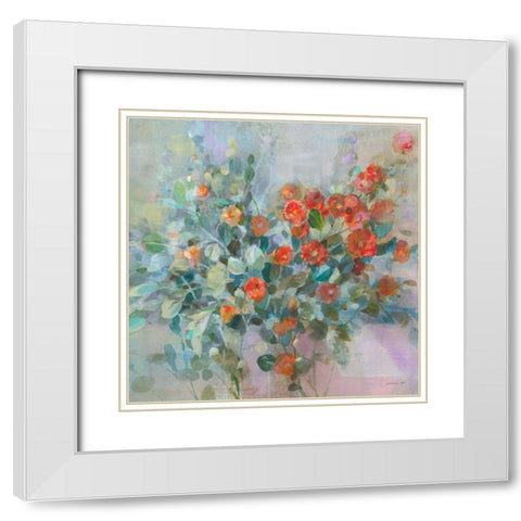All the Blooming White Modern Wood Framed Art Print with Double Matting by Nai, Danhui