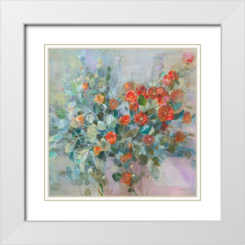 All the Blooming White Modern Wood Framed Art Print with Double Matting by Nai, Danhui