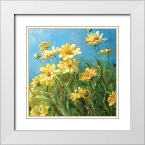 Summer Field I White Modern Wood Framed Art Print with Double Matting by Nai, Danhui