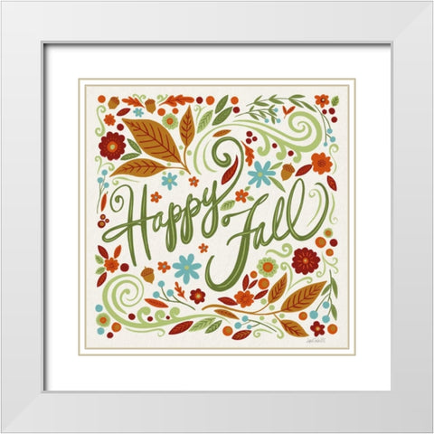 Happy Fall I White Modern Wood Framed Art Print with Double Matting by Tavoletti, Anne