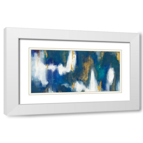 Blue Texture II Gold Crop White Modern Wood Framed Art Print with Double Matting by Nai, Danhui