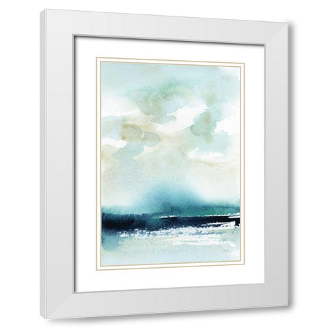 Seascape White Modern Wood Framed Art Print with Double Matting by Pete, Katrina